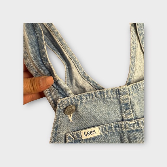 Lee Brand Vintage Light Wash Denim Shortall Overalls - Picture 4 of 9